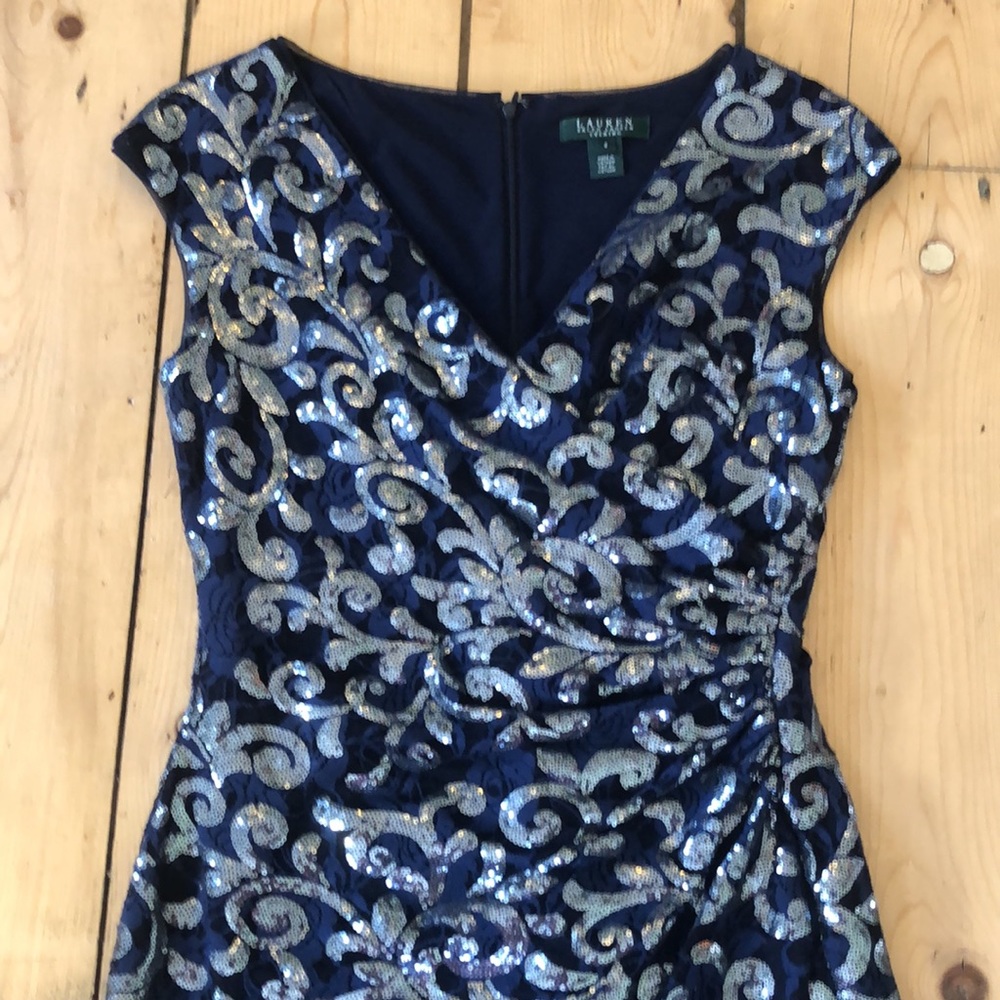 Ralph Lauren navy blue sequin dress